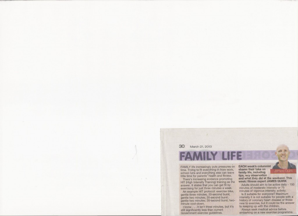 Somerset County Gazette Family Life column-HIT Training