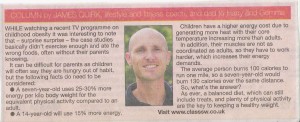 Childhood Obesity-Somerset County Gazette Family Life Article