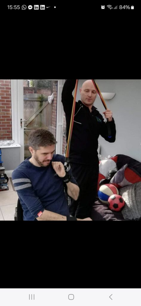 Stu keeping fit with his personal trainer in Taunton